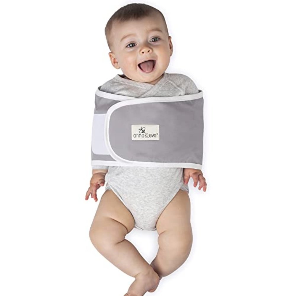 Anna & Eve - Baby Swaddle Strap, Adjustable Arms Only Wrap for Safe Sleeping - S